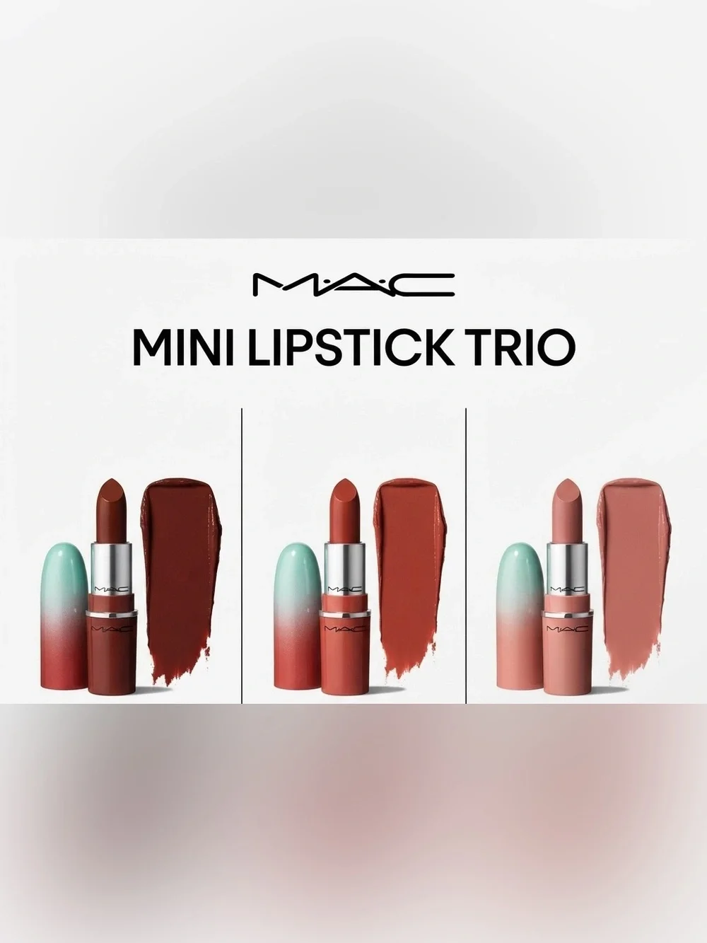 NEW✅ MAC • Mini Lustreglass Lipstick Trio 3-Pc Set - Sheer Shine Glossy Finish